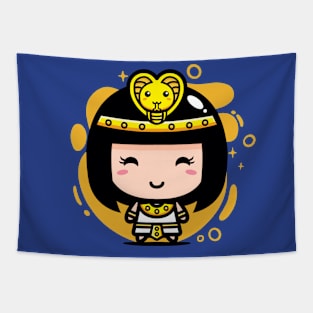 Cute Kawaii Cleopatra Egyptian Queen // Chibi Style Cleopatra Tapestry