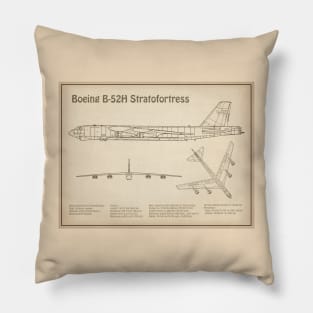 Boeing B-52 Stratofortress - Airplane Blueprint - SD Pillow