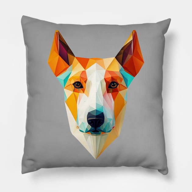 Polygon Dog Head 2 Pillow by i2studio