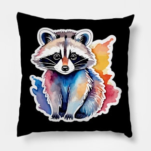 Raccoon Watercolor Pillow