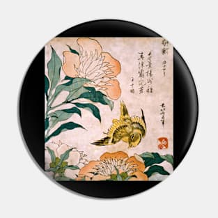 Hokusai Katsushika - Peony And Canary Pin