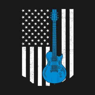 American Flag Guitar Rock T-Shirt