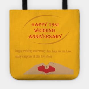 happy 19st wedding anniversary Tote