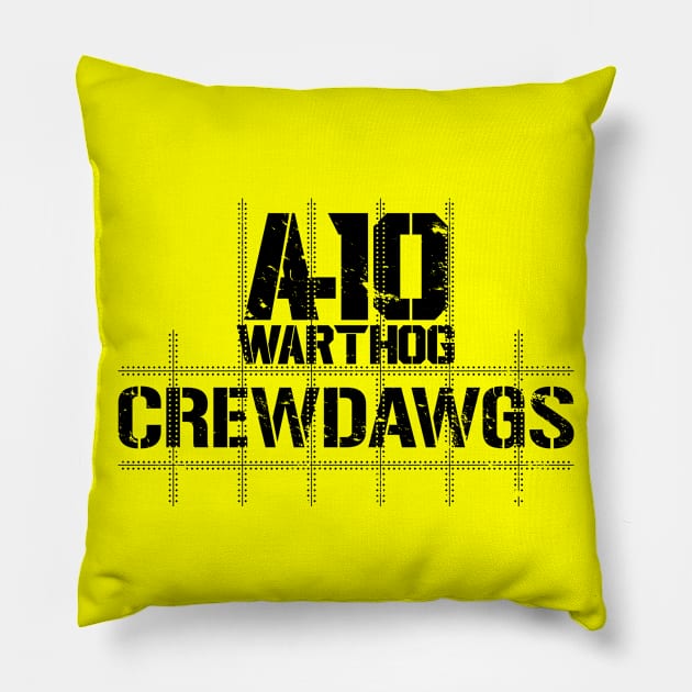 A-10 Warthog Crewdawgs Black Print Pillow by CreativeWear