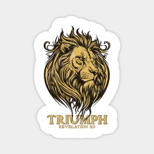 Majestic Triumph Distressed Lion Print - Revelation 5:5 Magnet