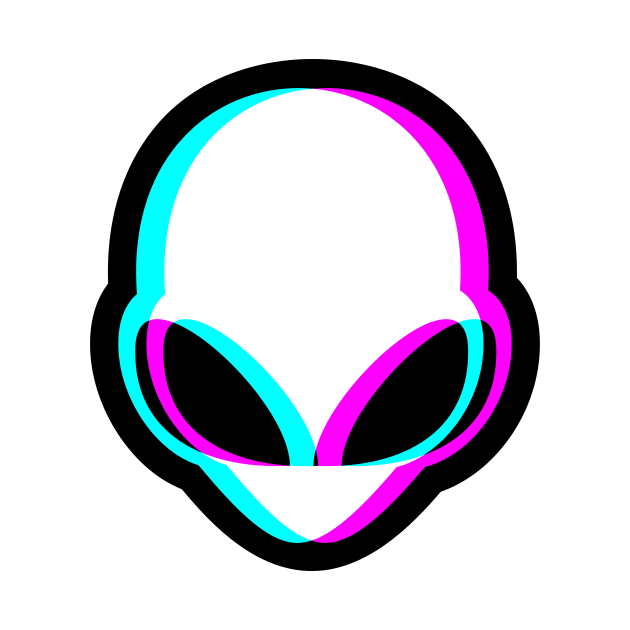 Neon Alien Head by NewWorldIsHere