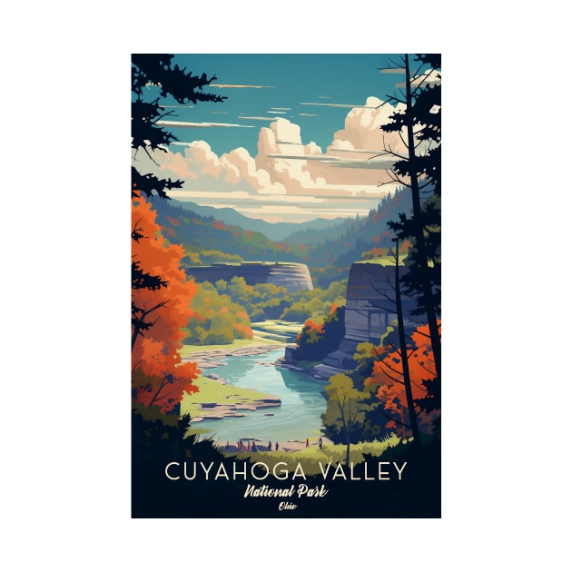 Cuyahoga Valley National Park Travel Poster by GreenMary Design