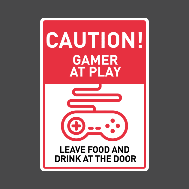 Caution: Gamer At Play by alcateiaart