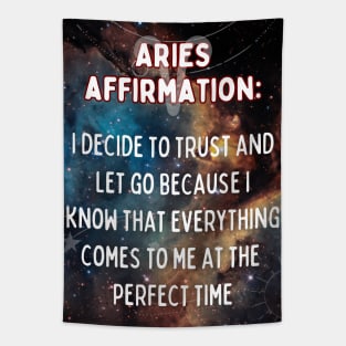 Aries zodiac signs quote - Aries Affirmations Tapestry