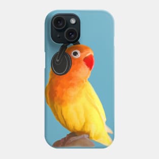 Bird Listening to Music in Outer Space Phone Case