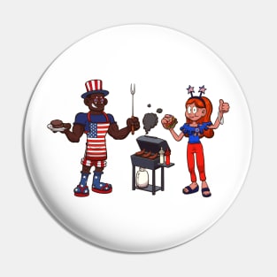 4th Of July Barbecue Pin