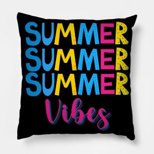 Bright Colorful Summer Vibes Text Pillow