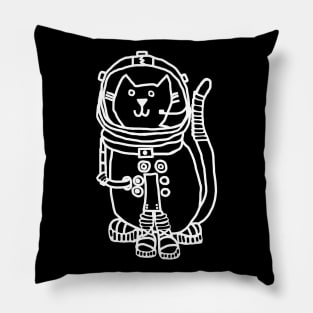 White Line Space Captain Yellow Cat Pillow