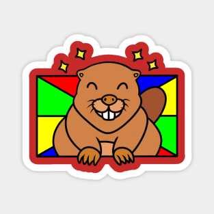 Funny cartoon beaver Magnet