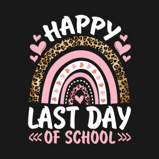 Happy Last Day Of School Leopard Rainbow T-Shirt