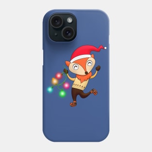 Merry Christmas Fox & Lights Phone Case