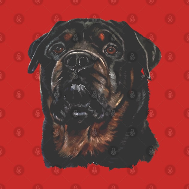 Rottweiler Head Artistic Pet Portrait Cut Out by taiche