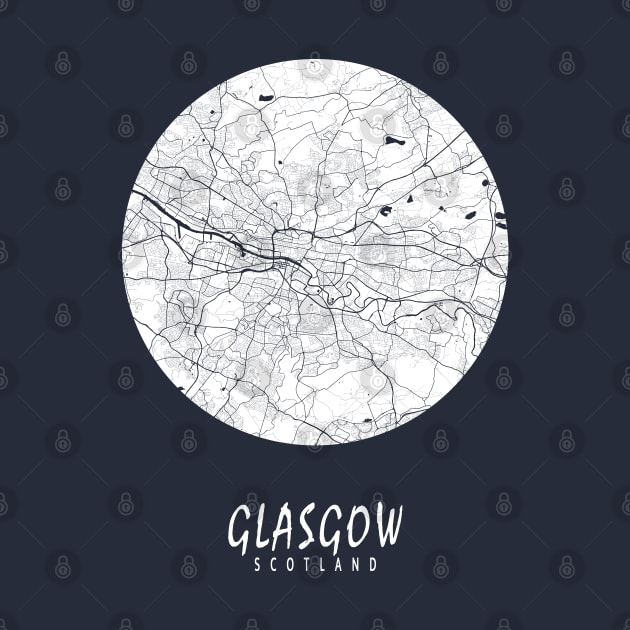 Glasgow, Scotland City Map - Full Moon by deMAP Studio