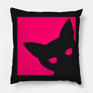 Cat Peeking Silhouette Pillow