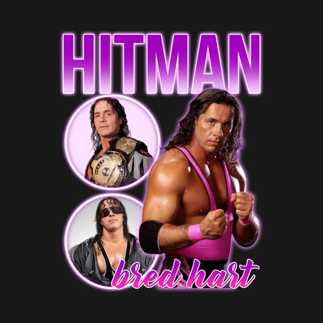VINTAGE BOOTLEG HITMAN BRET HART 90S STYLE by Archer Expressionism Style