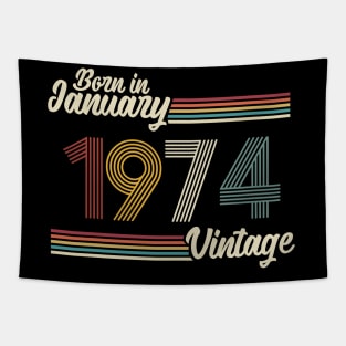 Vintage Born in January 1974 Tapestry