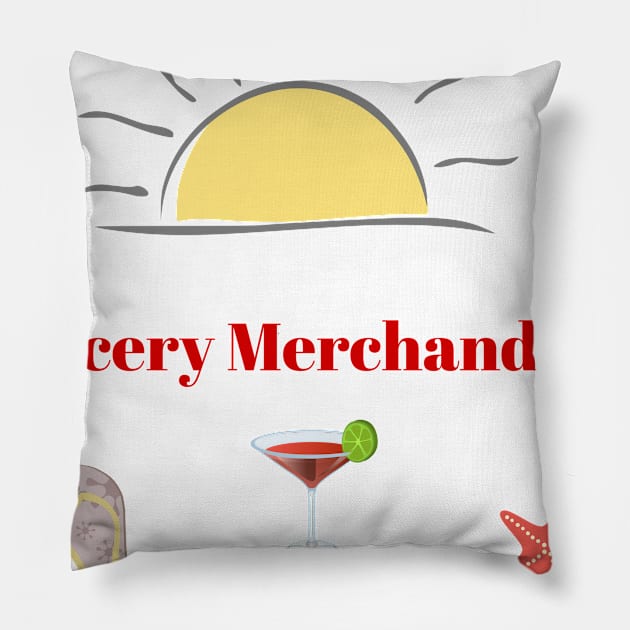 Grocery Merchandiser on travel holiday Pillow by ArtDesignDE