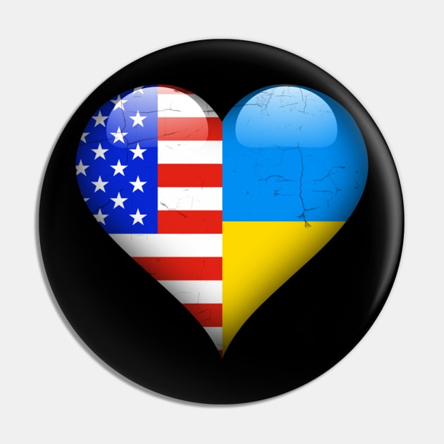 Half American Half Ukrainian - Gift for Ukrainian From Ukraine Pin by Country Flags