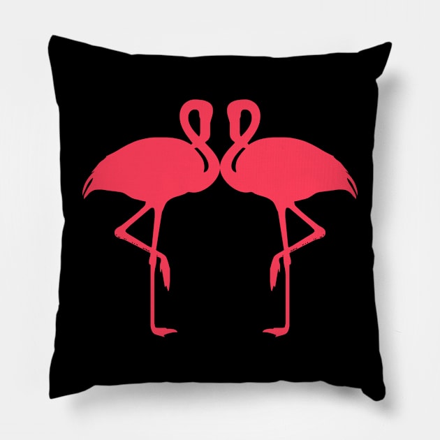 Two Pink Flamingos Pillow by TheDaintyTaurus