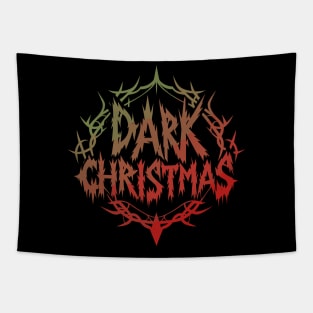 Dark Christmas Deathmetal Logo - Unleash Festive Chaos with Brutal Designs Tapestry