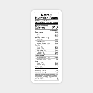 Detroit Nutrition Facts Magnet