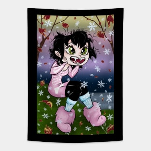 Adorable Little Gothic Vampire Crafter Witch Tapestry