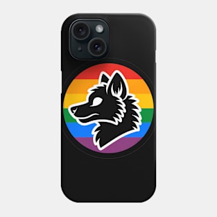 LGBTQ Pride Wolf Anthro Furry Rainbow Logo Phone Case