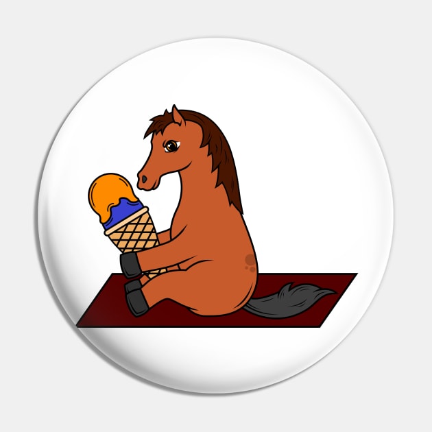 Funny horse with a waffle of ice cream Pin by Markus Schnabel