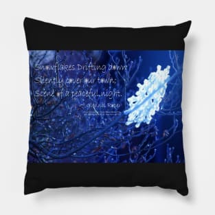 snowflake in blue 7 haiku Pillow