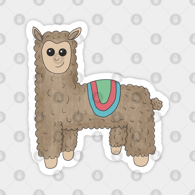 Brown Llama Magnet by Geometrico22