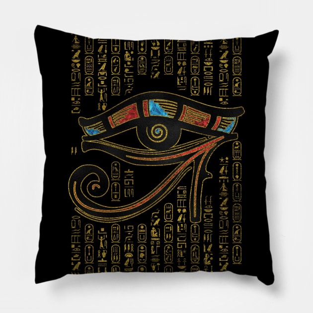 Egyptian Eye of Horus Ornament Pillow by Nartissima