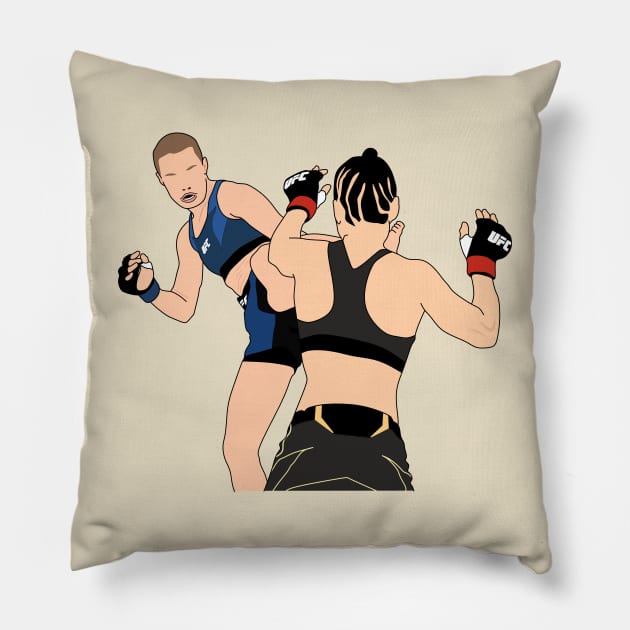 namajunas kick the zhang Pillow by rsclvisual