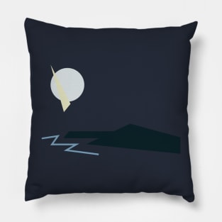 Moon Path - Minimalistic Suprematist Illustration Pillow