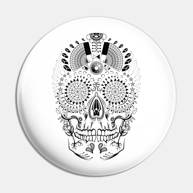 Illustrator Skull (Black) Pin by SlothmanProphecies