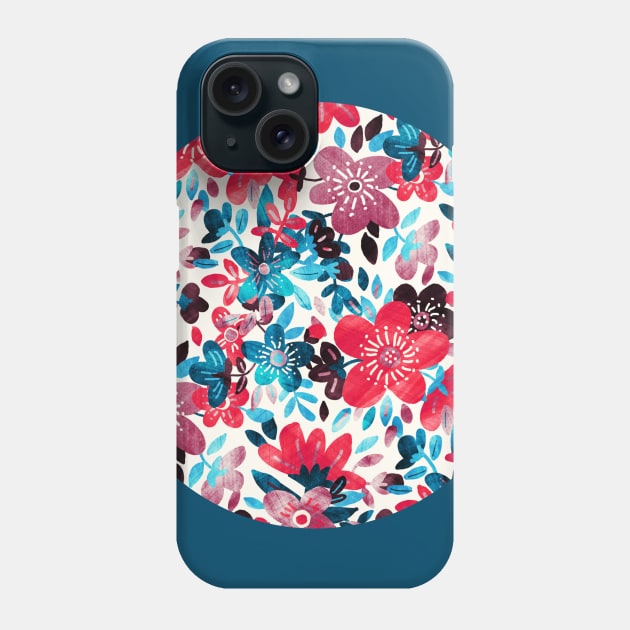 Happy Red Flower Collage Phone Case by micklyn