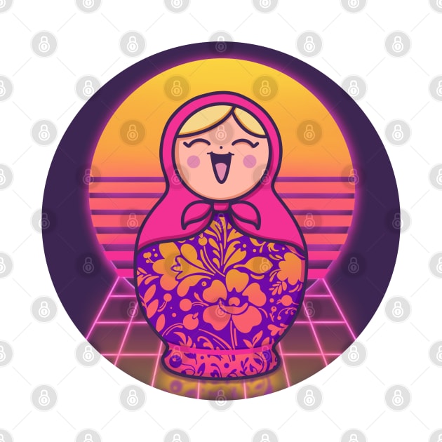 Synthwave kawaii Russian Doll by Verbinavision