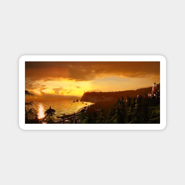 Life is Strange Arcadia Bay Sunset Landscape Magnet by senaeksi