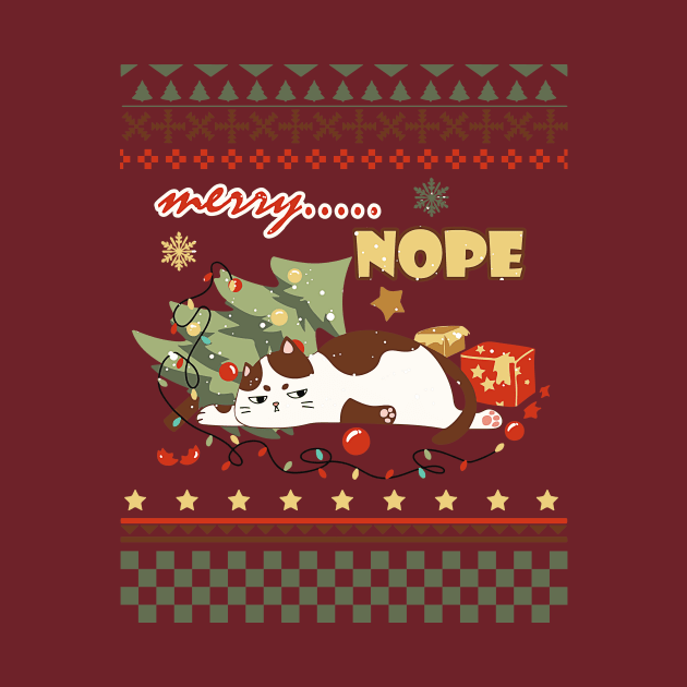 Funny cat merry christmas Merry Nope by wfmacawrub