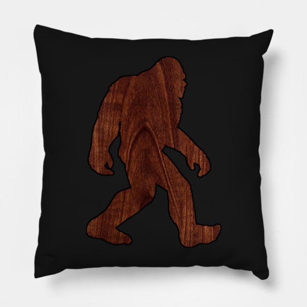 Bigfoot - Woodgrain Pillow by  The best hard hat stickers 