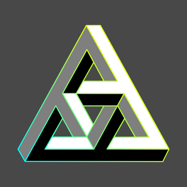 Even more impossible triangle with cyan to yellow gradient edge by TRIME