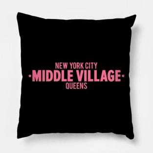 Middle Village Queens Logo - A Minimalist Tribute to Suburban Serenity Pillow