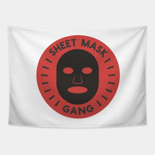 Sheet Mask Gang Red Tapestry by alinabeska