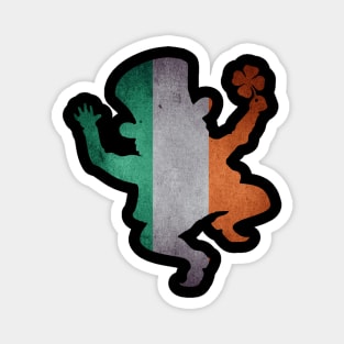 Funny Irish Flag Leprechaun Silhouette St Patrick's Day Symbol Magnet