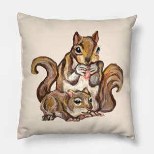 Squirrel Mom and Baby Pillow