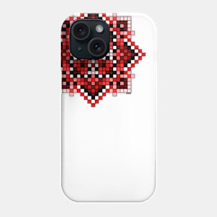 red pixelated mandala Phone Case